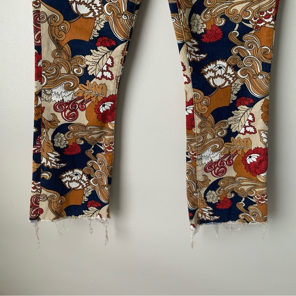 MOTHER Jeans The Hustler Ankle Fray Flowers in Her Hair Multicolor Size 27 - Picture 8 of 16